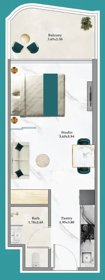 0 bedroom layout