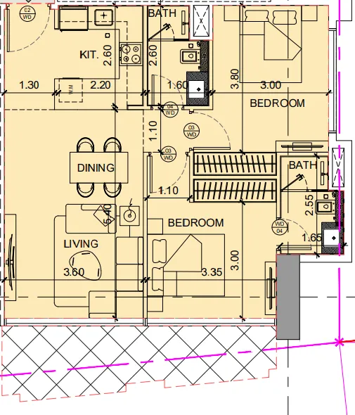 2 bedroom layout