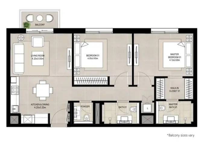2 bedroom layout
