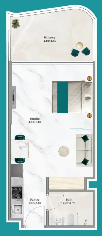 0 bedroom layout