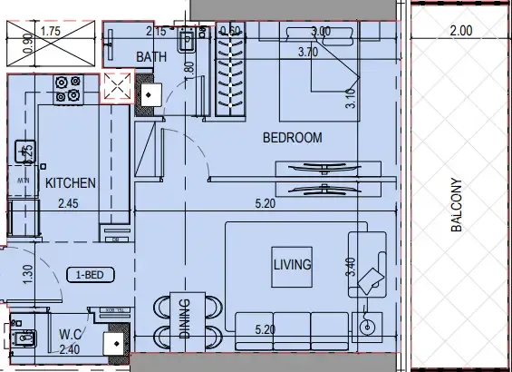 1 bedroom layout
