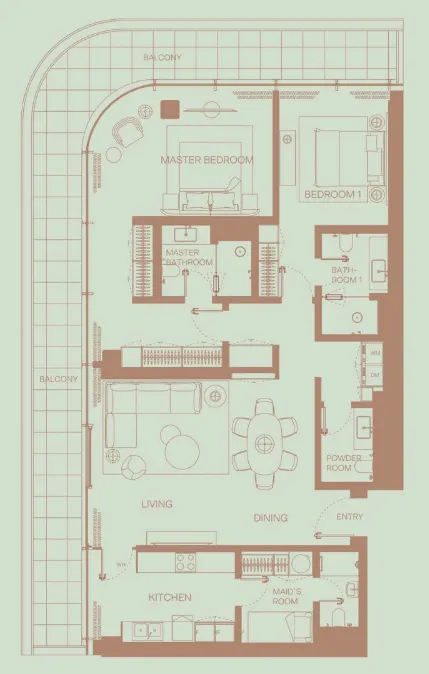 2 bedroom layout