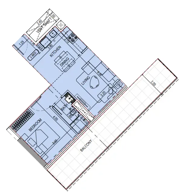 1 bedroom layout