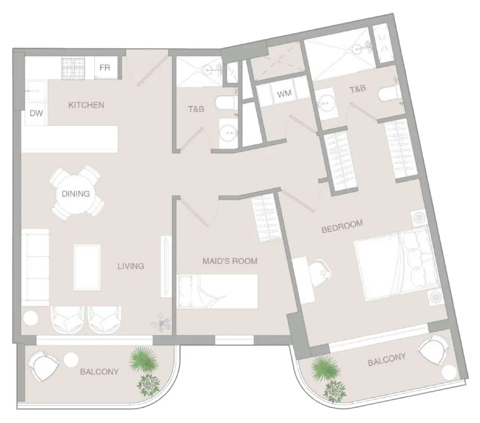 1 bedroom layout