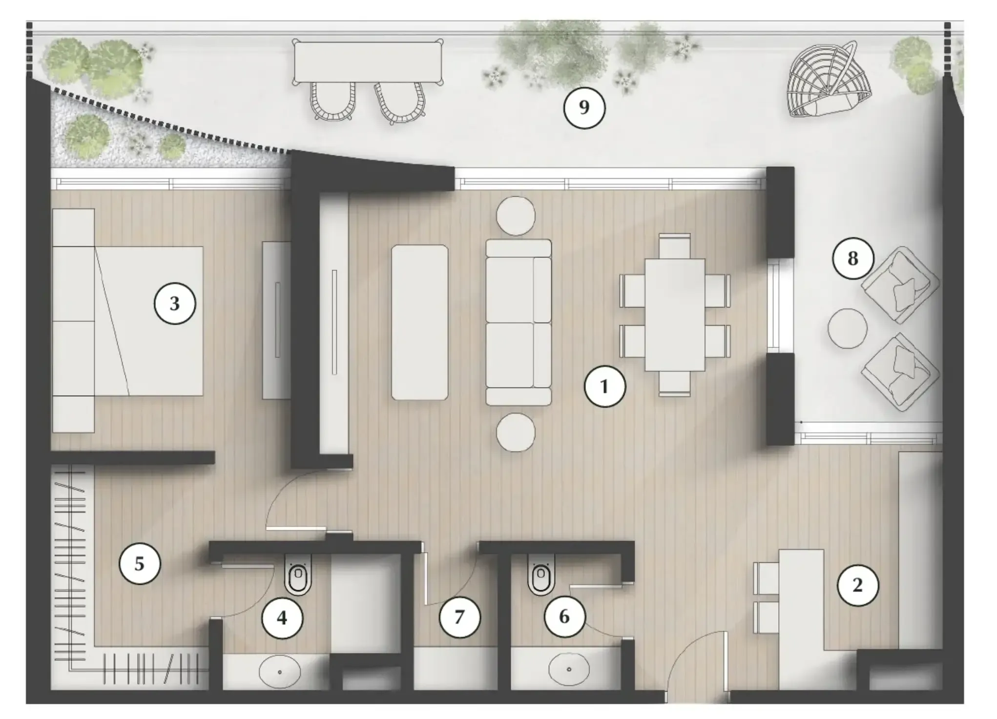 1 bedroom layout