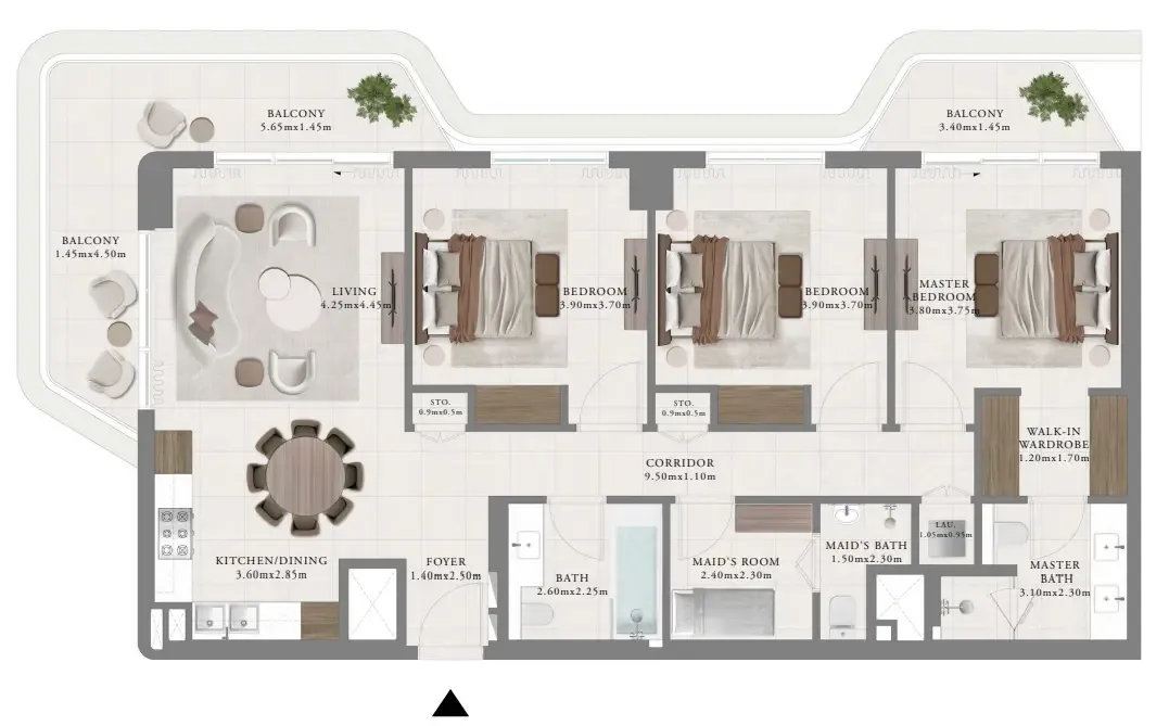 3 bedroom layout