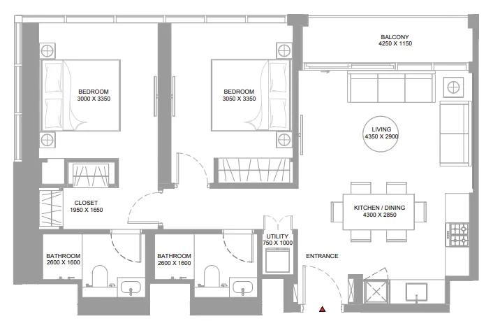 2 bedroom layout