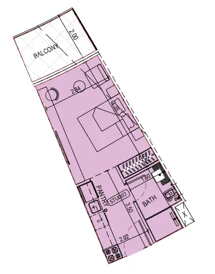 0 bedroom layout