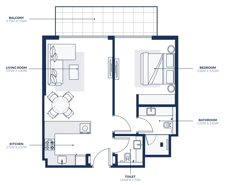 1 bedroom layout