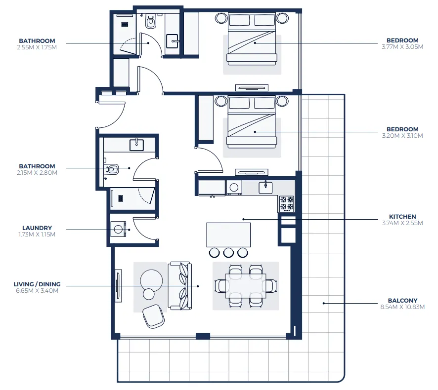 2 bedroom layout