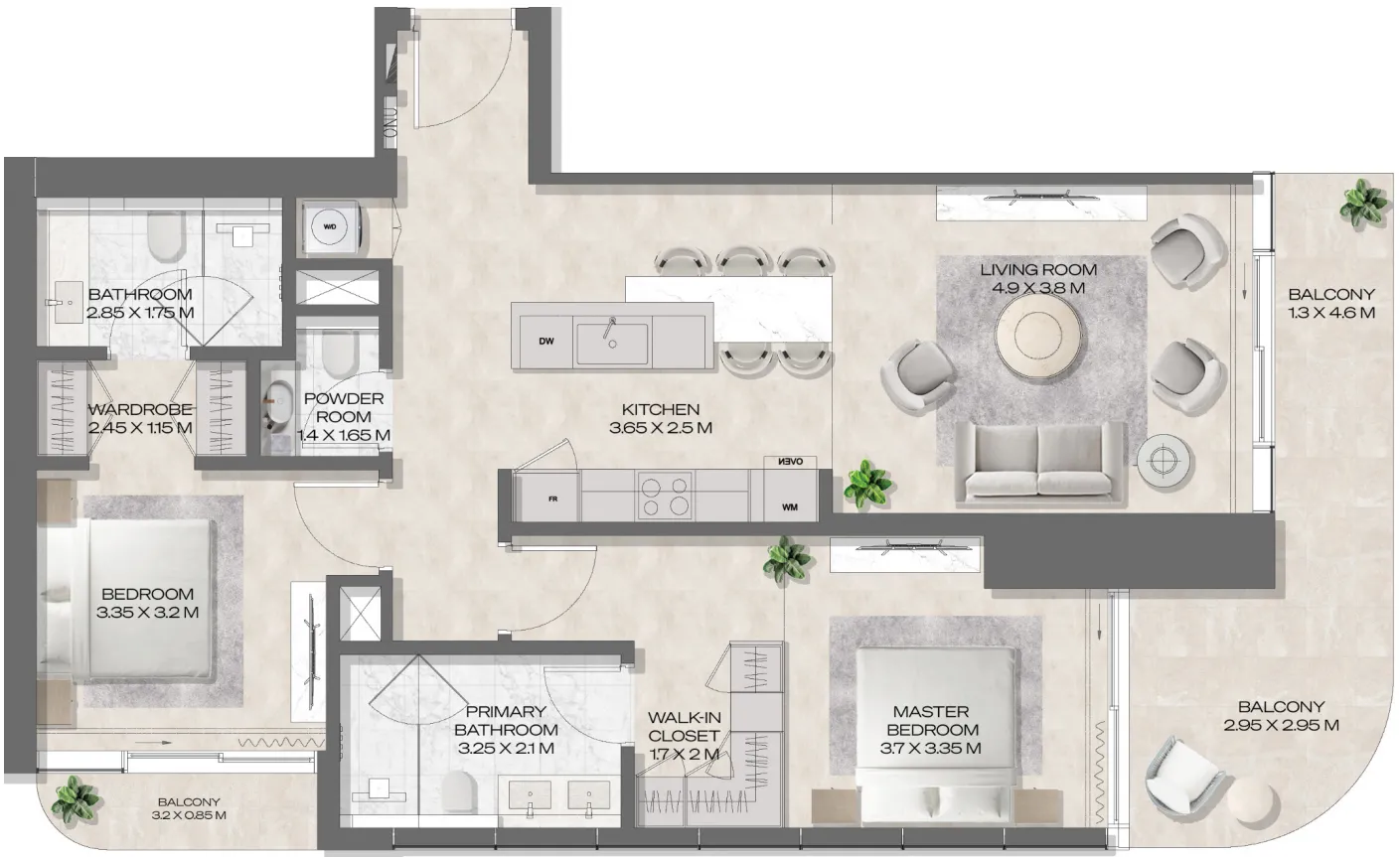 2 bedroom layout