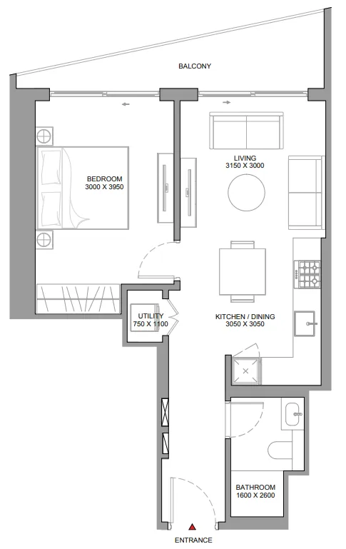 1 bedroom layout