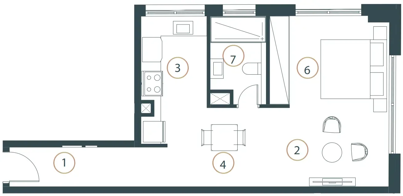 0 bedroom layout