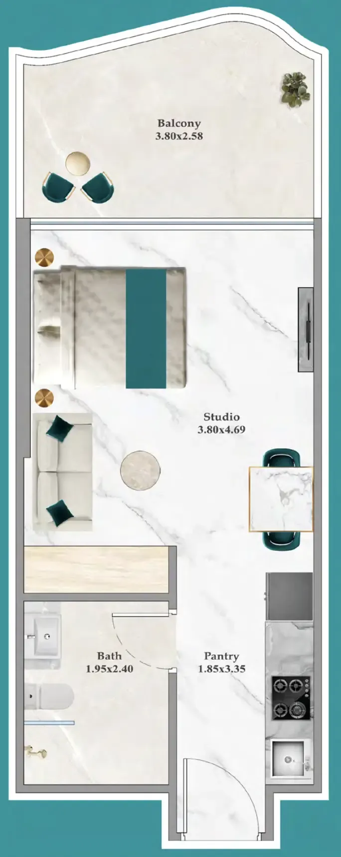 0 bedroom layout