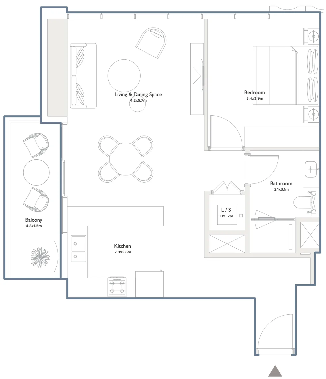 1 bedroom layout