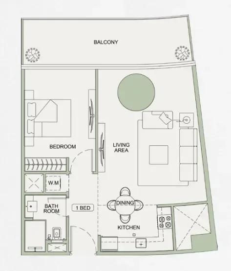 1 bedroom layout