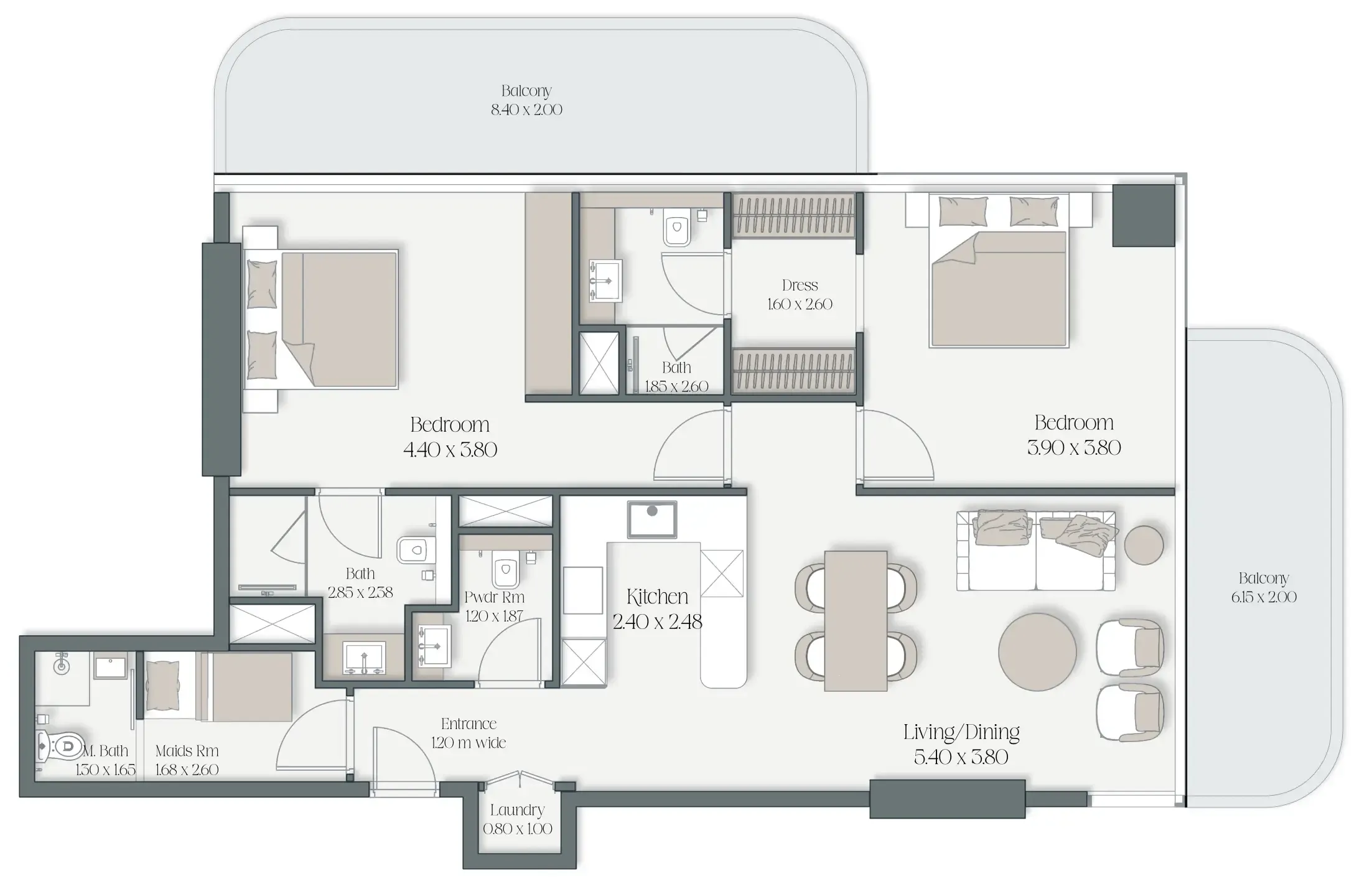 2 bedroom layout