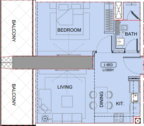1 bedroom layout