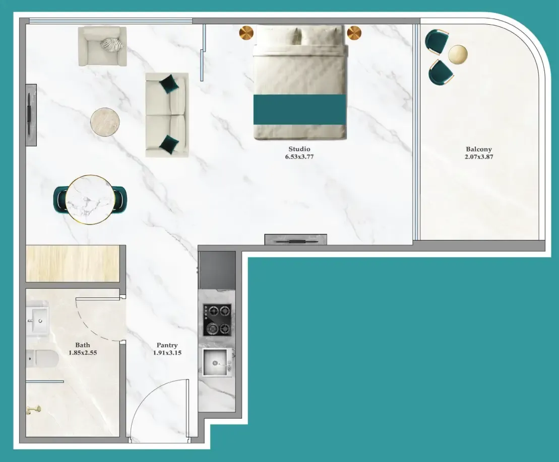 0 bedroom layout