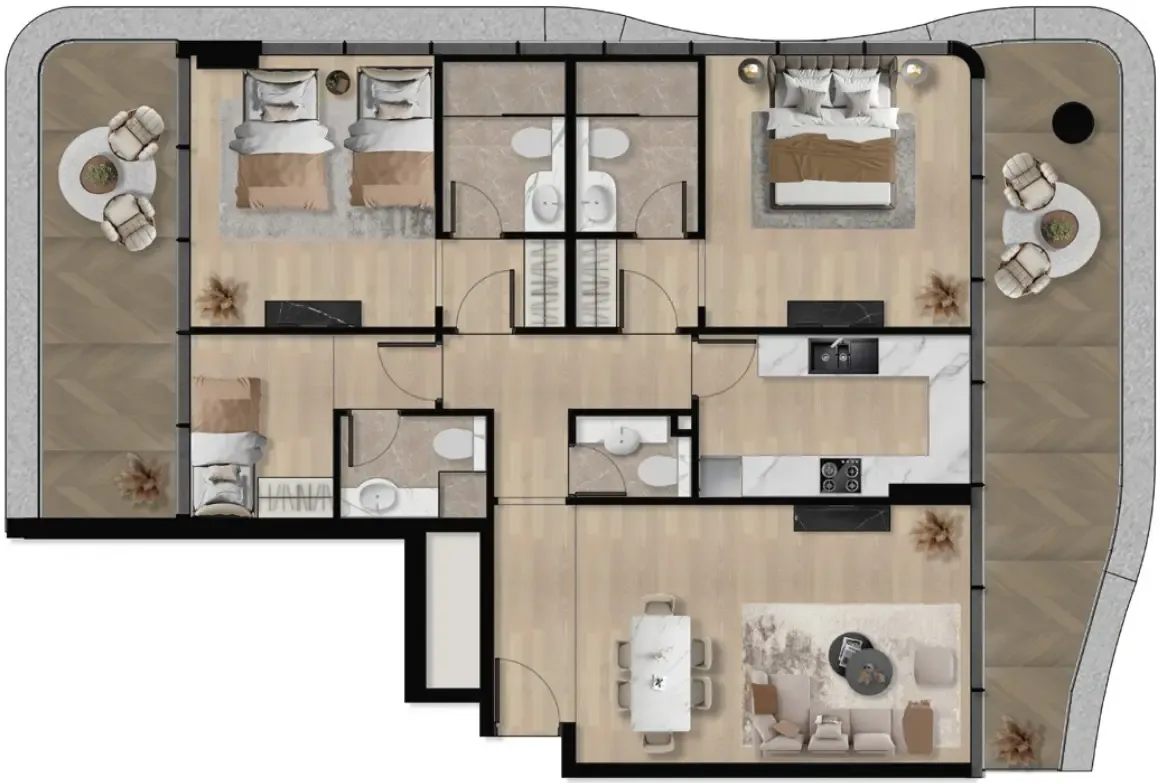 2 bedroom layout