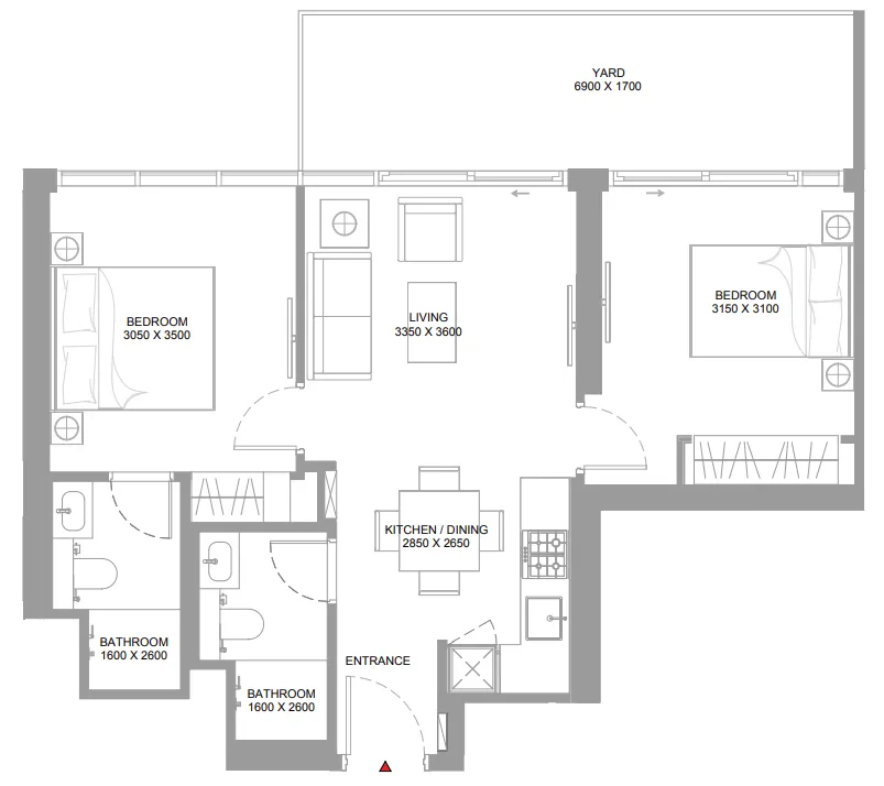 2 bedroom layout