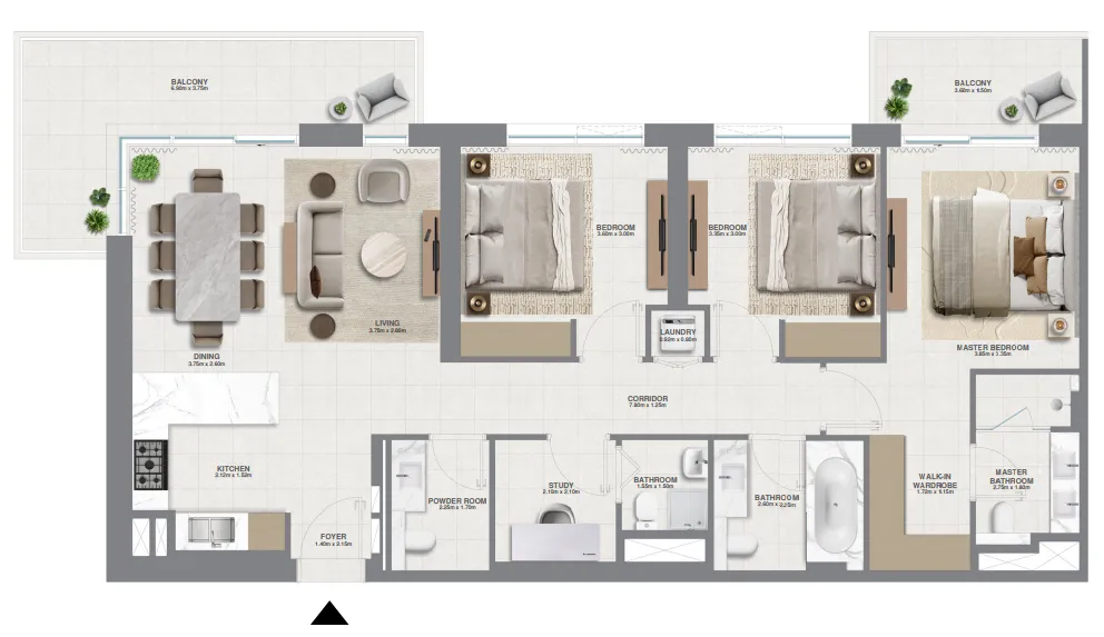 3 bedroom layout