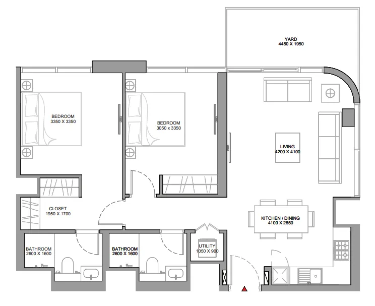 2 bedroom layout