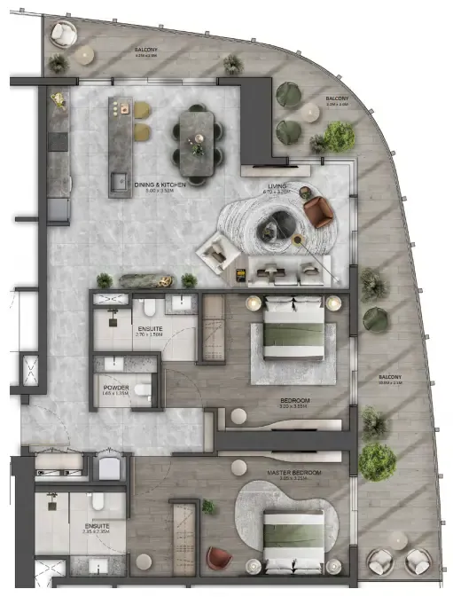 2 bedroom layout