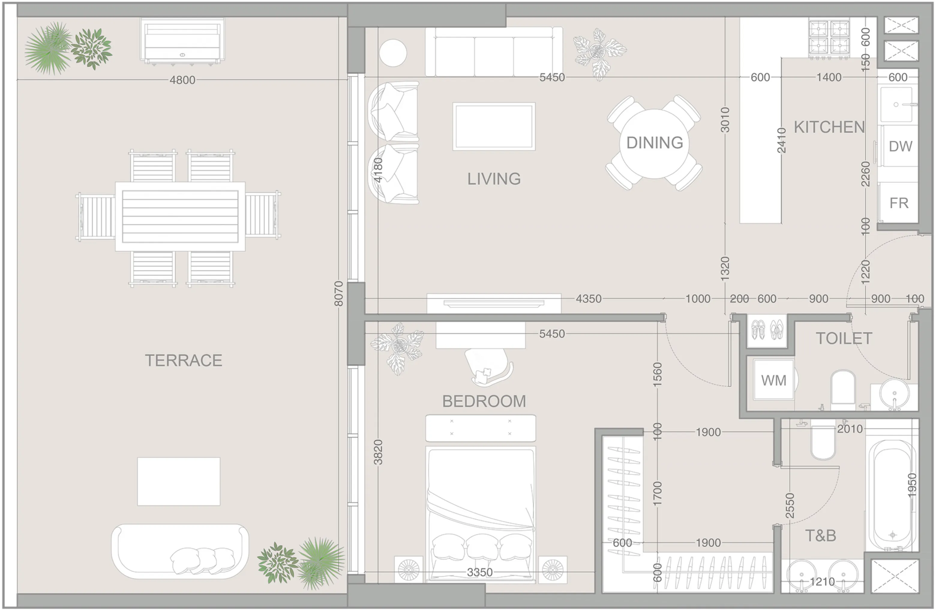 1 bedroom layout