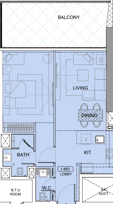 1 bedroom layout