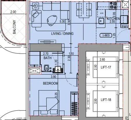 1 bedroom layout