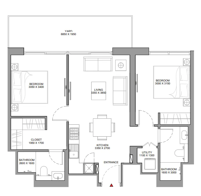 2 bedroom layout
