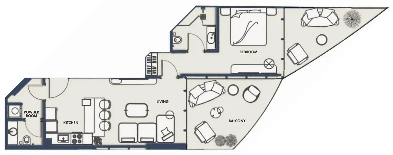 1 bedroom layout