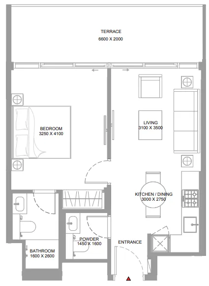 1 bedroom layout