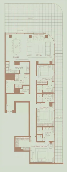 3 bedroom layout