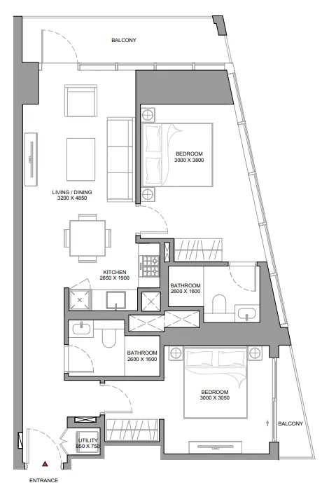 2 bedroom layout