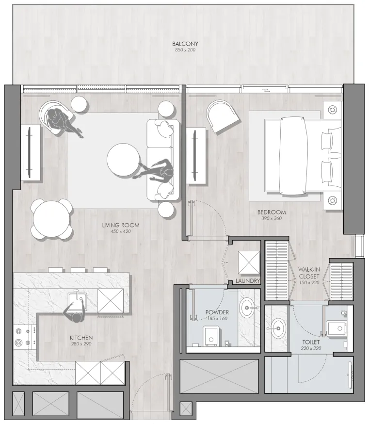 1 bedroom layout