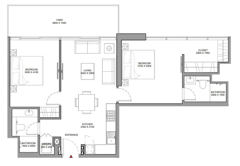 2 bedroom layout