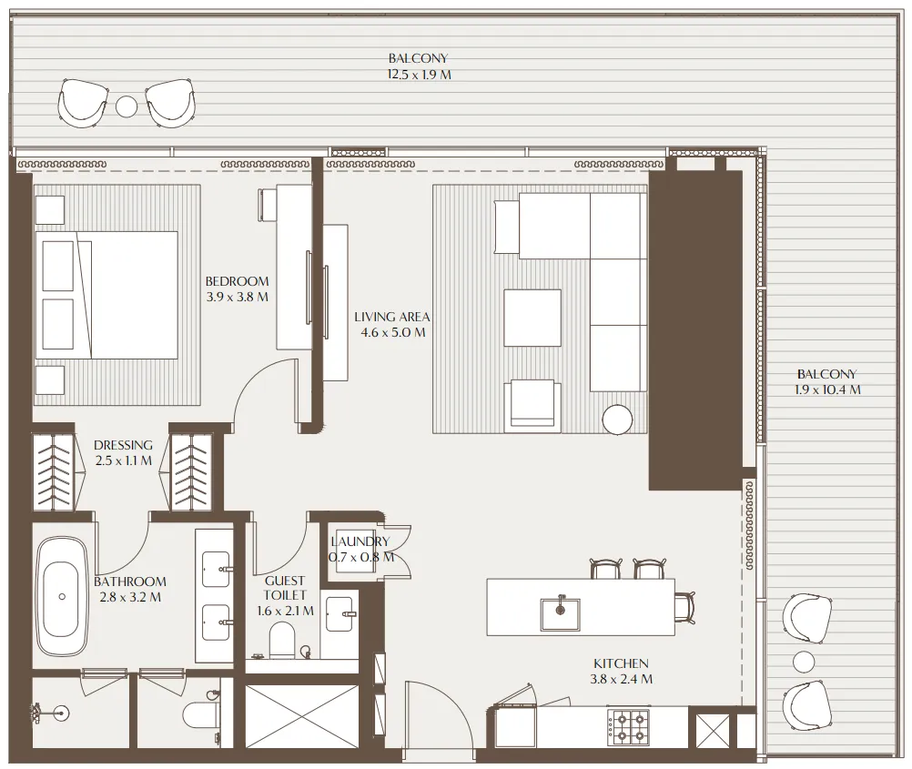 1 bedroom layout