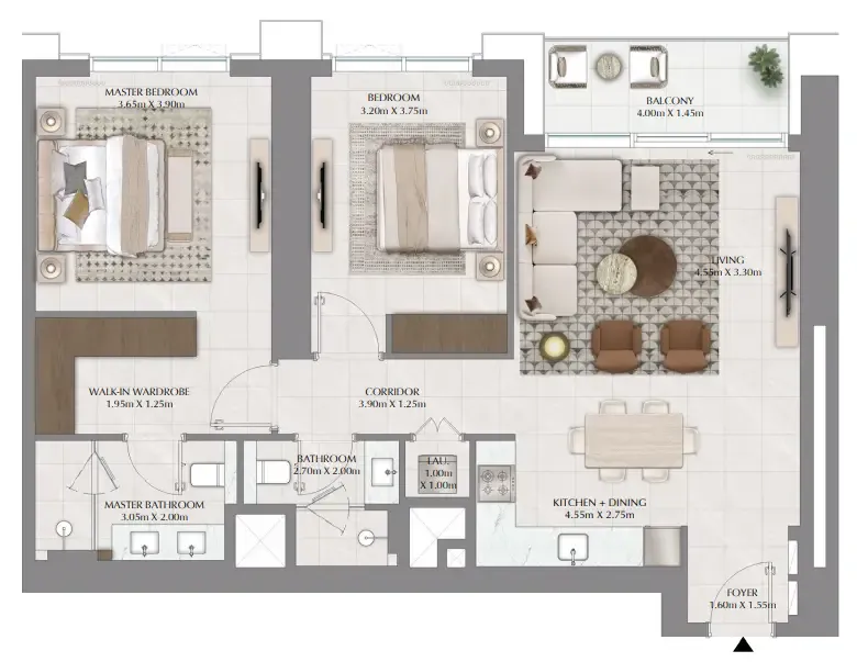 2 bedroom layout