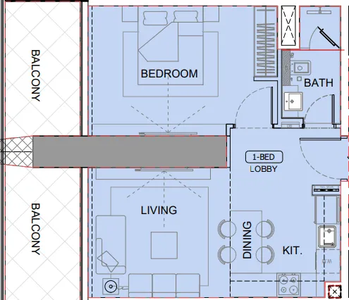 1 bedroom layout