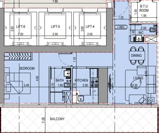 1 bedroom layout
