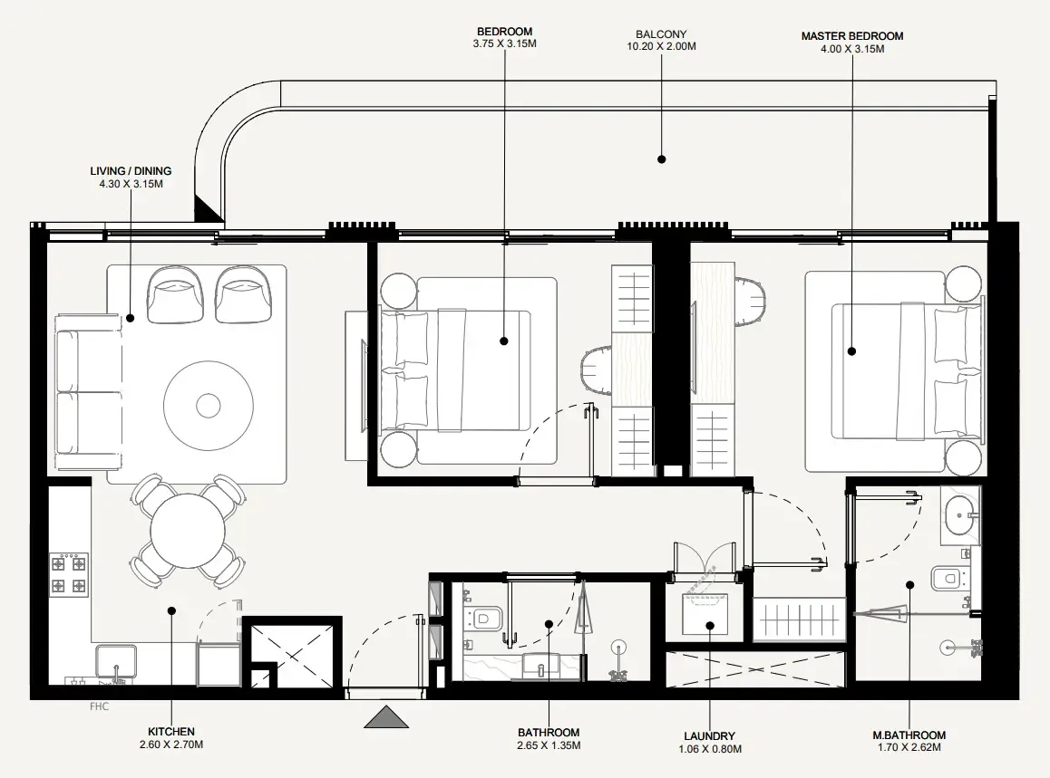 2 bedroom layout