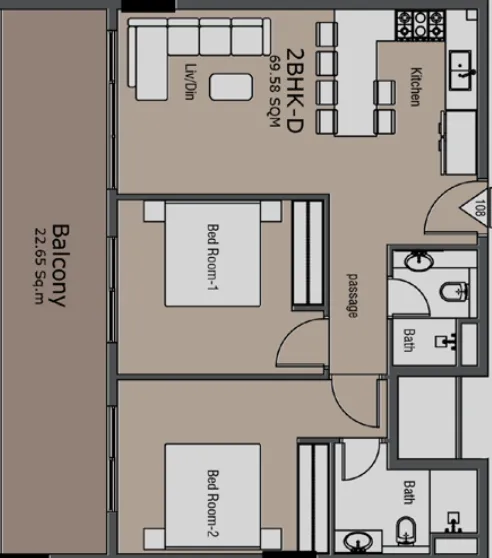 2 bedroom layout