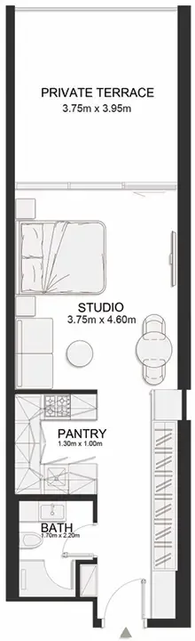 0 bedroom layout