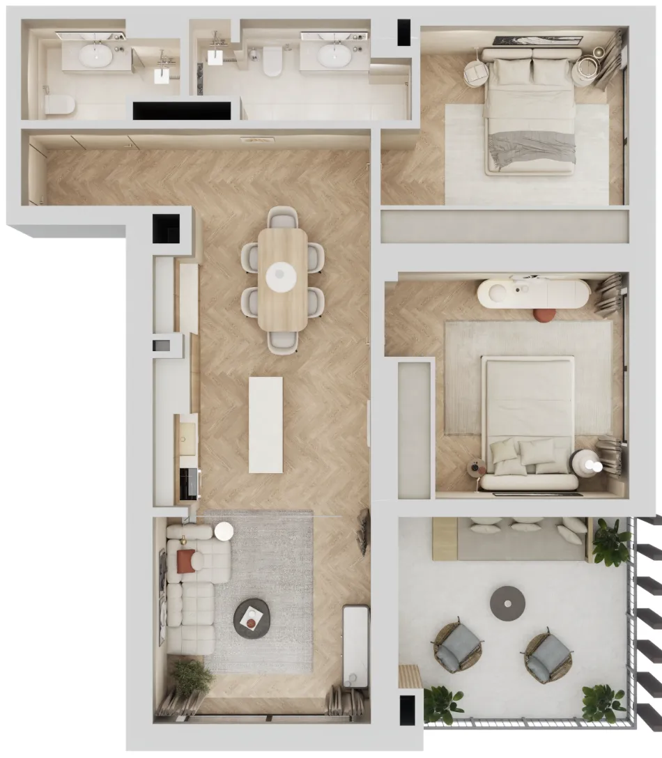 2 bedroom layout