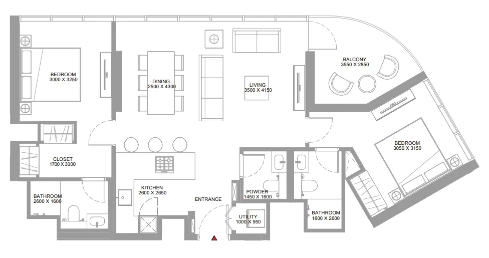 2 bedroom layout