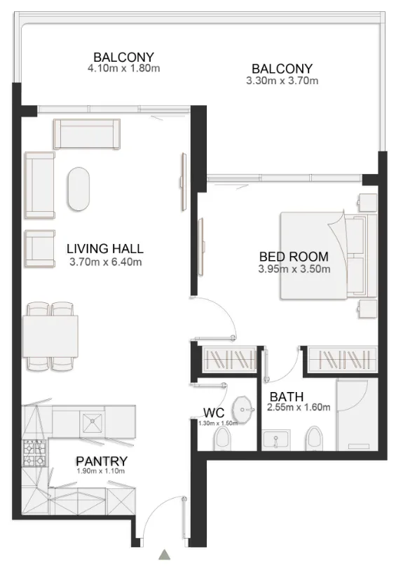 1 bedroom layout