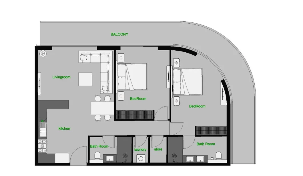 2 bedroom layout