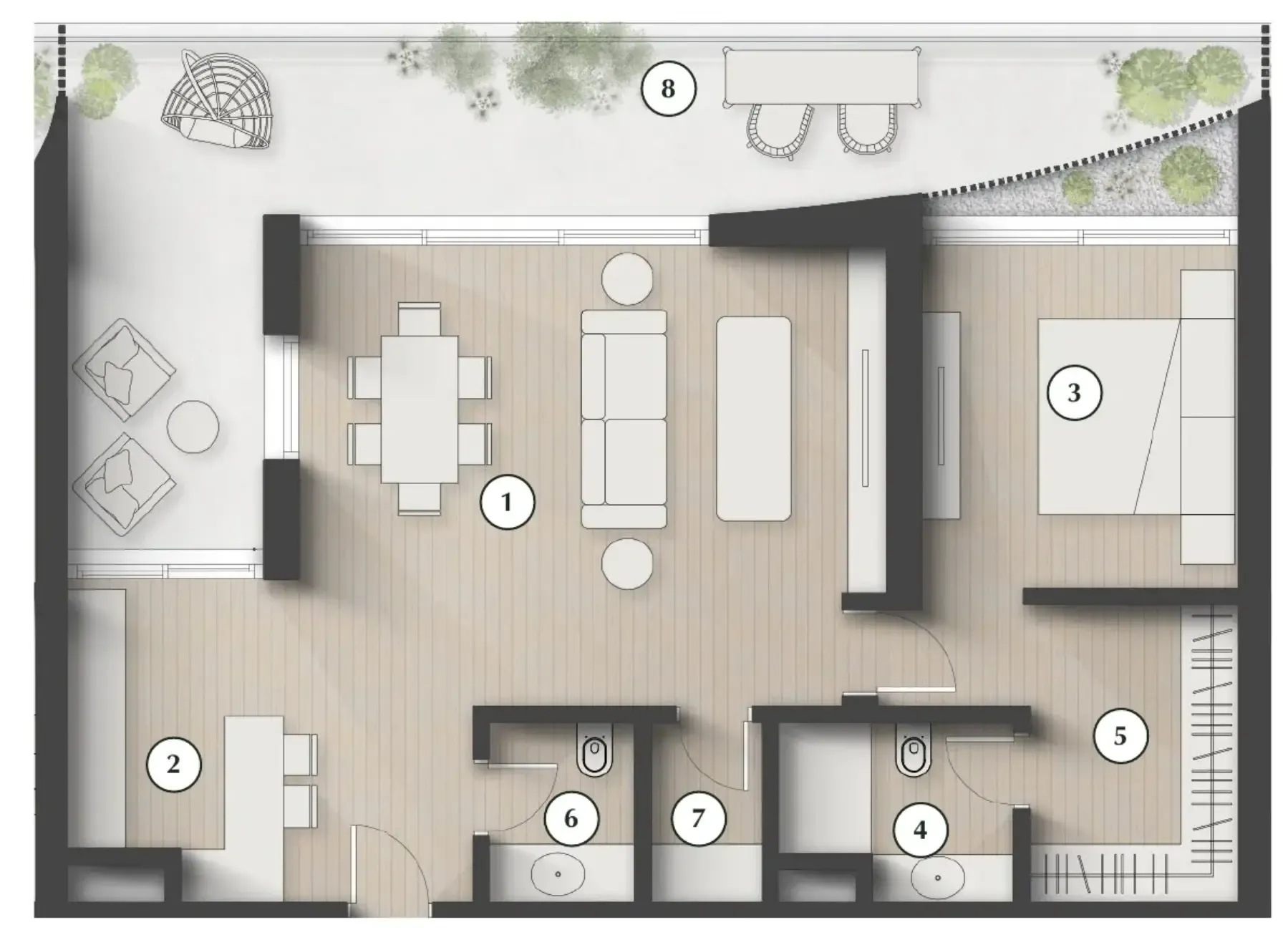 1 bedroom layout
